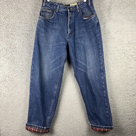 Vintage EDDIE BAUER Flannel Lined Jeans Straight Men's 34x30 (32x29.5 ACTUAL) - Picture 1 of 16